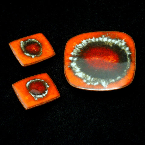 Brondsted Ceramic Pin and Earrings