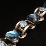 Blue Glass Stones Chunky Bracelet Vintage