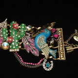 Betsey Johnson Bracelet Cactus Horse Bird Feather + Over-the-Top Statement