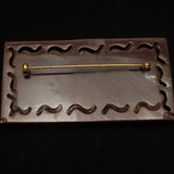 Carved Vintage Plastic Brooch Pin Large Oxblood Detailed