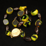 Chunky Art Glass Necklace w/ 2 Unusual Beads Vintage