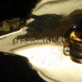 Eagle Pin Vintage Rhinestones Sterling Silver Figural Brooch