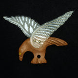 Wood and Celluloid Eagle Pin