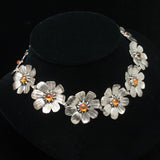Daisy Flower Necklace Sterling Silver Vintage Taylord