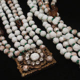 Flower Beads 6-Strand Set Necklace Bracelet Vintage