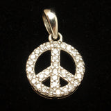 Sterling Silver CZ Peace Sign
