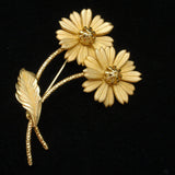 Double Daisy Flower Pin Brooch Vintage