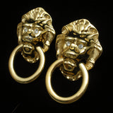 Lion Door Knocker Earrings KJL for Avon Vintage