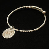 Love Token on Victorian Sterling Silver Bangle Bracelet