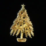 Christmas Tree Brooch Pin Vintage Art Rhinestones Enamel