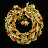 Art Christmas Wreath Pin