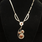 Modernist Swirl Necklace with Brown Stones