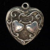 Puffy Heart Charm Vintage Sterling Silver Walter Lampl Eternal Knot Love