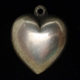 Puffy Heart Charm Vintage Sterling Silver