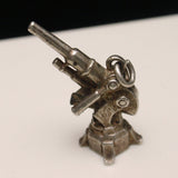 Anti-Aircraft Weapon Charm Vintage Sterling Silver 1940s