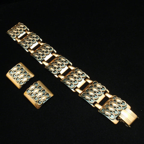Copper Bracelet and Earrings Set