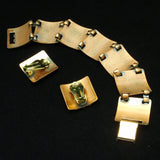 Copper Bracelet & Earrings Set Vintage Harlequin Design