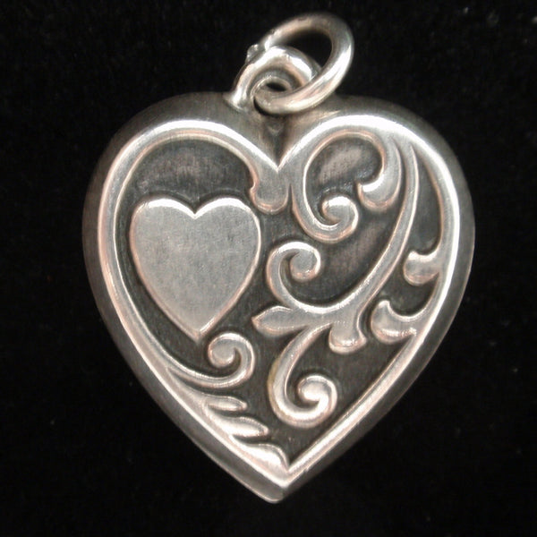 Antique Silver Heart Beads Hollow Style Love Heart Charms - Temu