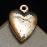 Puffy Heart Charm Vintage Gold Filled Enamel Victorian