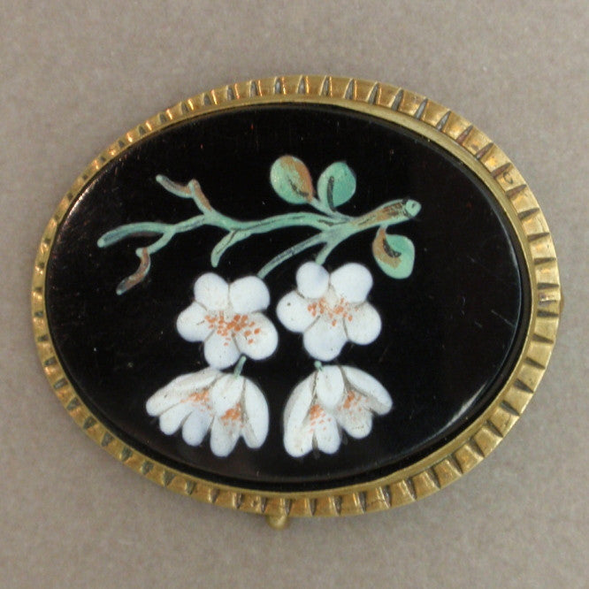 Glass Painted Flowers on Victorian Brooch Pin – World of Eccentricity ...