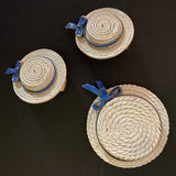 Summer Boater's Hat Pin and Earrings Set Vintage Enamel Pastelli