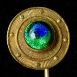Peacock Eye Glass Stick Pin Vintage