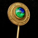 Peacock Eye Glass Stick Pin Vintage