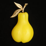 Pear Fruit Brooch Pin Vintage Yellow