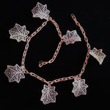 Art Deco Pink Celluloid Leaf Necklace