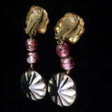 Earrings Vintage Pink Iridescent Rose