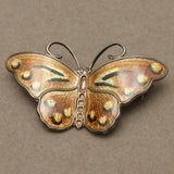 Butterfly Pin Sterling Silver Enamel Hroar Prydz Norway