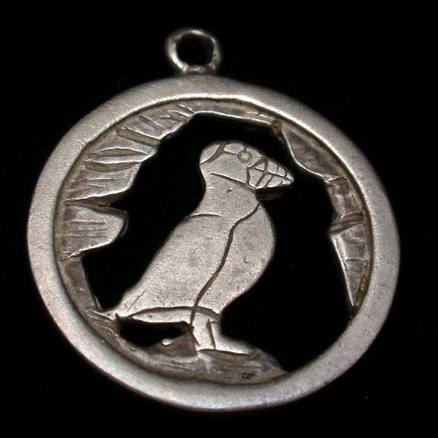 Puffin Bird Charm Sterling Silver Vintage