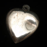 Puffy Heart Charm Sterling Silver Vintage Good Luck Horseshoe Shamrock