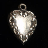Puffy Heart Charm Sterling Silver Vintage