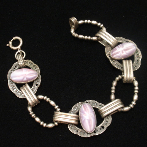 Vintage Bracelet with Purple Glass Asterisms