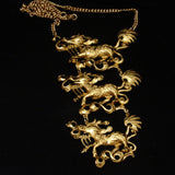 Qilin Dragon Necklace Figural Breastplate Runway Vintage Large