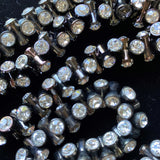 Rhinestone Tipped Barbell Shaped Links Necklace Bracelet Set