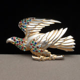 Eagle Bird Brooch Pin Vintage Rhinestones