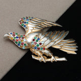 Eagle Bird Brooch Pin Vintage Rhinestones