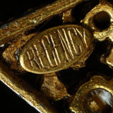 Maltese Cross Brooch Pin Vintage Rhinestones Regency