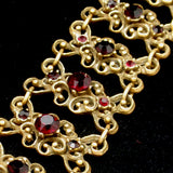 Renaissance Revival Bracelet with Red Stones Vintage