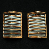 Pyramid Design Copper Earrings Vintage Clips Renoir