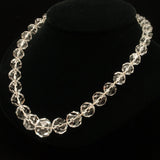 Rock Crystal Necklace Vintage Hand-Knotted Sterling Silver Clasp
