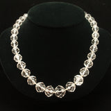 Rock Crystal Necklace Vintage Hand-Knotted Sterling Silver Clasp