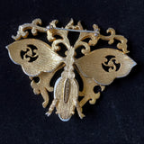 Nettie Rosenstein Butterfly Trembler Brooch Pin Vintage
