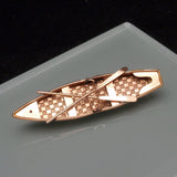 Rowboat Brooch Pin Vintage Gold Filled with Gold Stem Detailed