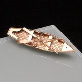 Rowboat Brooch Pin Vintage Gold Filled with Gold Stem Detailed