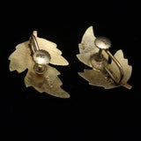Leaf Earrings Sterling Silver Enamel Norway Vintage SK