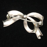 Bow Pin Sterling Silver Amethyst Vintage Brooch
