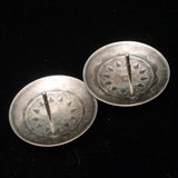 Sterling Silver Earrings Vintage Pierced Ears Southwestern Motif